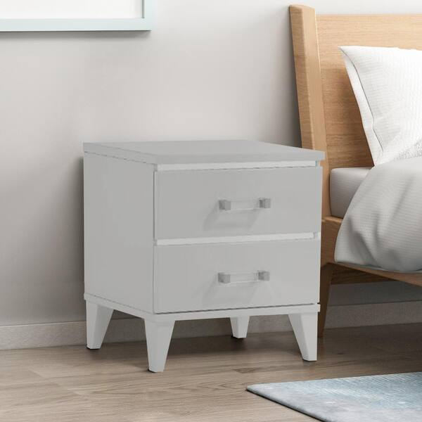 HOMESTOCK 21.6 in. H x 12 in. W x 16 in. D Cream Night Stand