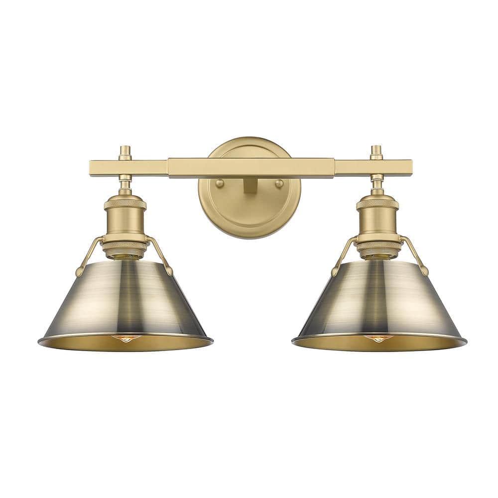 Orwell 18.25 in. 2-Light Brushed Champagne Bronze and Aged Brass Vanity Light price history on PriceWatchPro