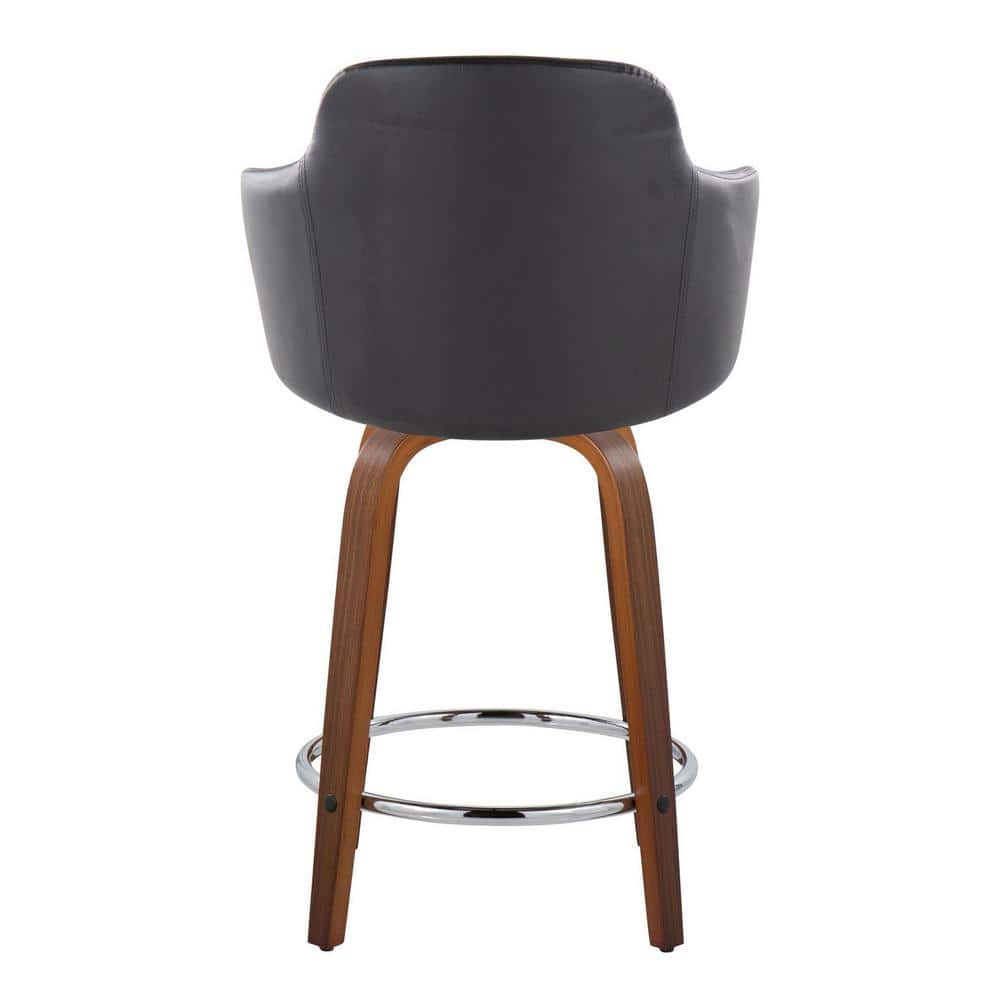 Boyne Black Faux Leather Swivel Counter Stools Set of 2