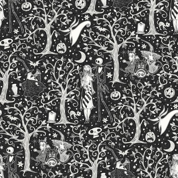 RoomMates Disney Tim Burton's The Nightmare Before Christmas Black Forest Peel and Stick Wallpaper