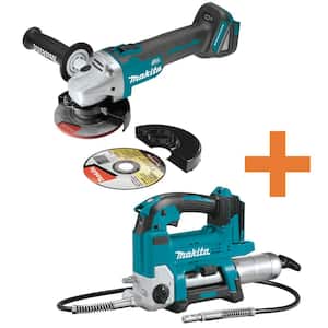 18V LXT Lithium-Ion Brushless Cordless 4-1/2 in./5 in. Cut-Off/Angle Grinder (Tool-Only) and 18V LXT Grease Gun