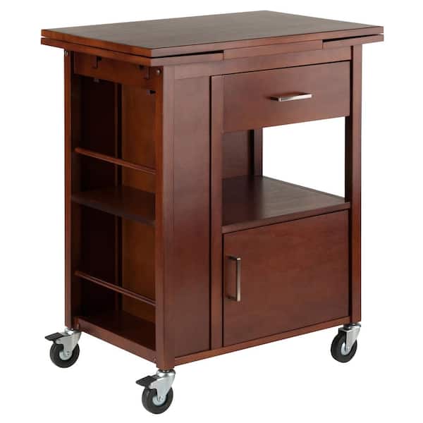 WINSOME WOOD Gregory Walnut Kitchen Cart