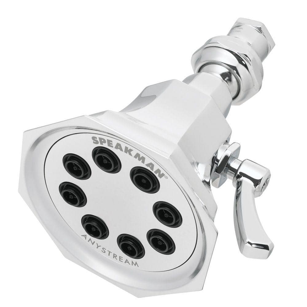 Speakman 3-Spray 4.1 in. Single Wall Mount Fixed Adjustable Shower Head in Polished Chrome -  S-3019