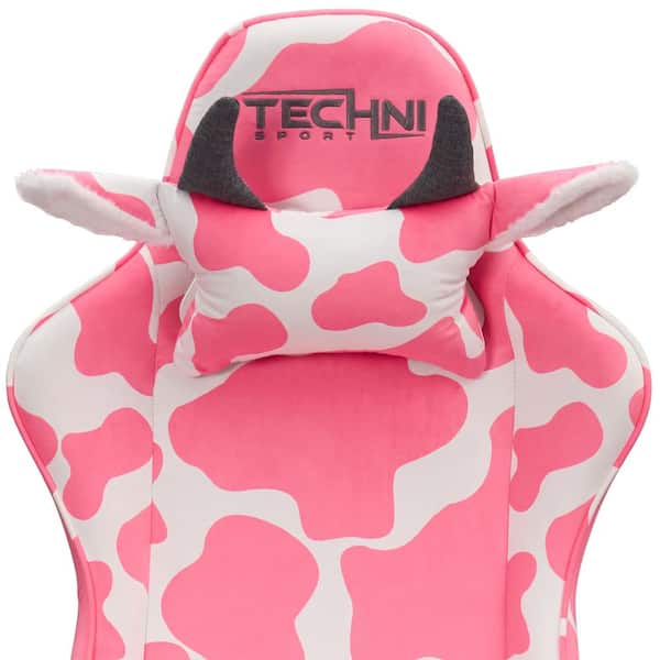 Techni Sport TS85 Pink COW Series Gaming Chair with Adjustable Arms  RTA-TS85-PNK - The Home Depot