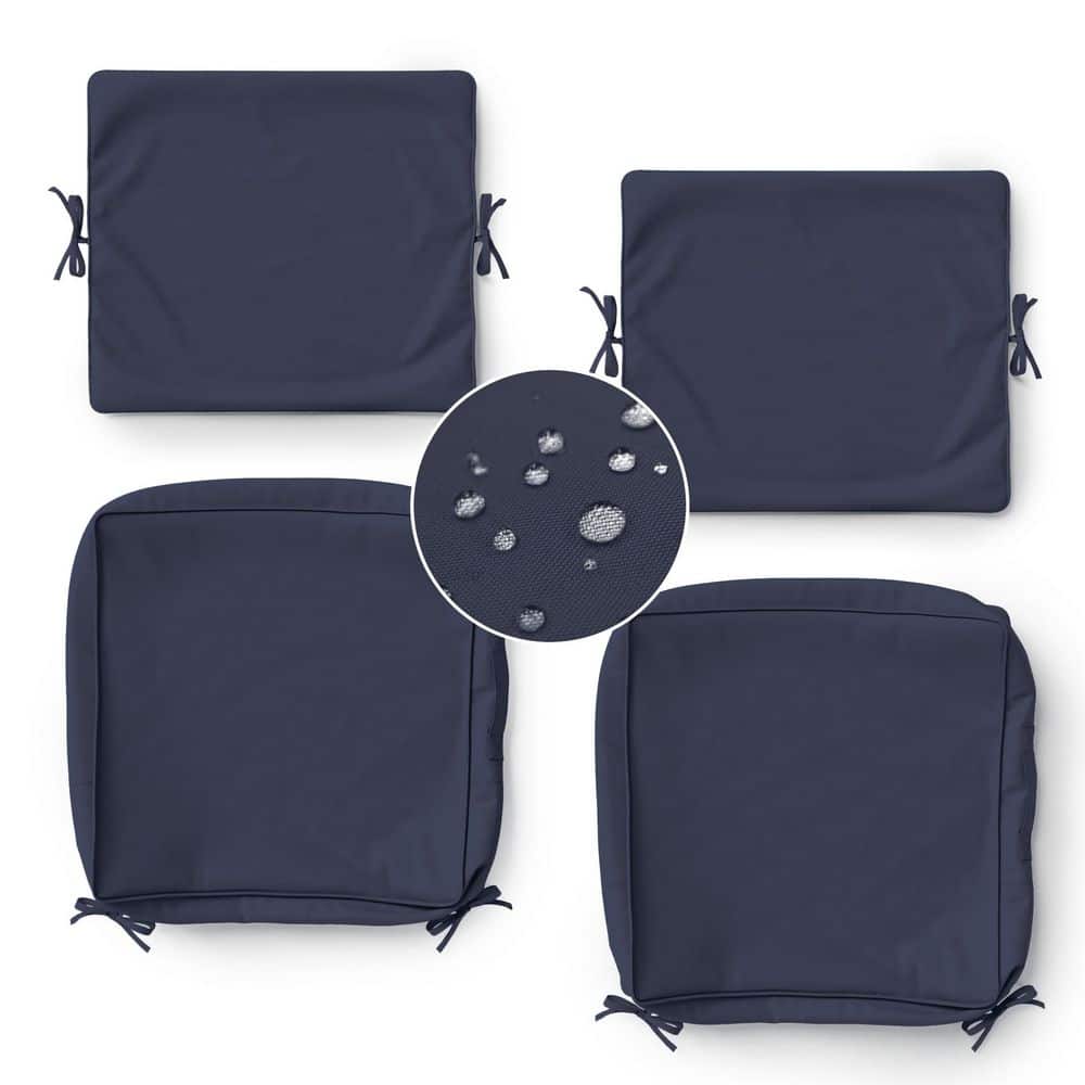 22 in. x 22 in. Slipcover Replacement Outdoor Waterproof Seat and Back Cover Set for Chair and Sofa Navy (2-Pack) price history on PriceWatchPro