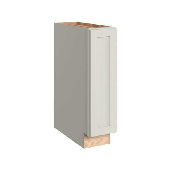 Thornton 9 in. W x 24 in. D x 34.5 in. H Assembled Plywood Shaker Pull-Out Base Kitchen Cabinet in Moonshine