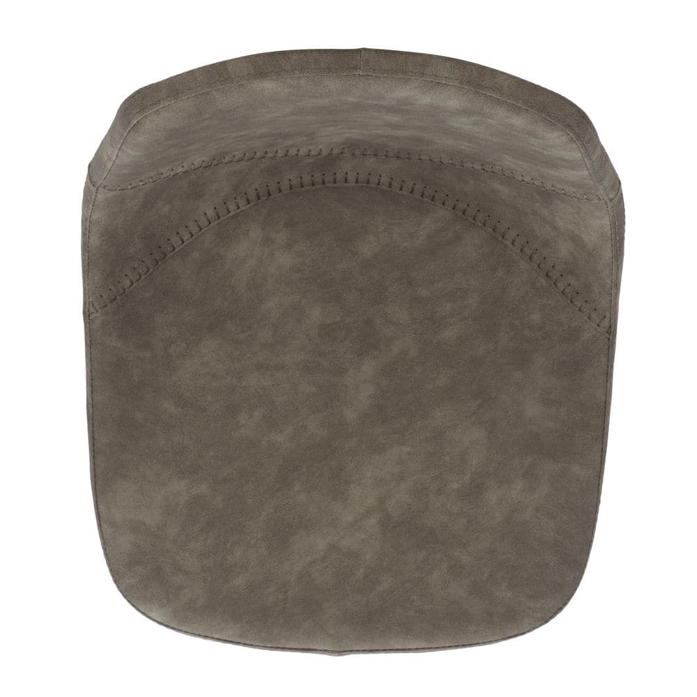 Ryanne Grey Vegan Leather and Black Metal Counter Stool