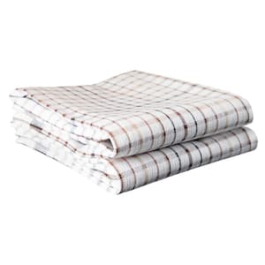 Royale Wonder Towel Latte Checkered Cotton Kitchen Towel (Set of 2)