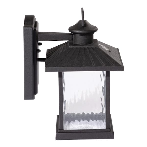 hampton bay exterior led wall lantern with photocell