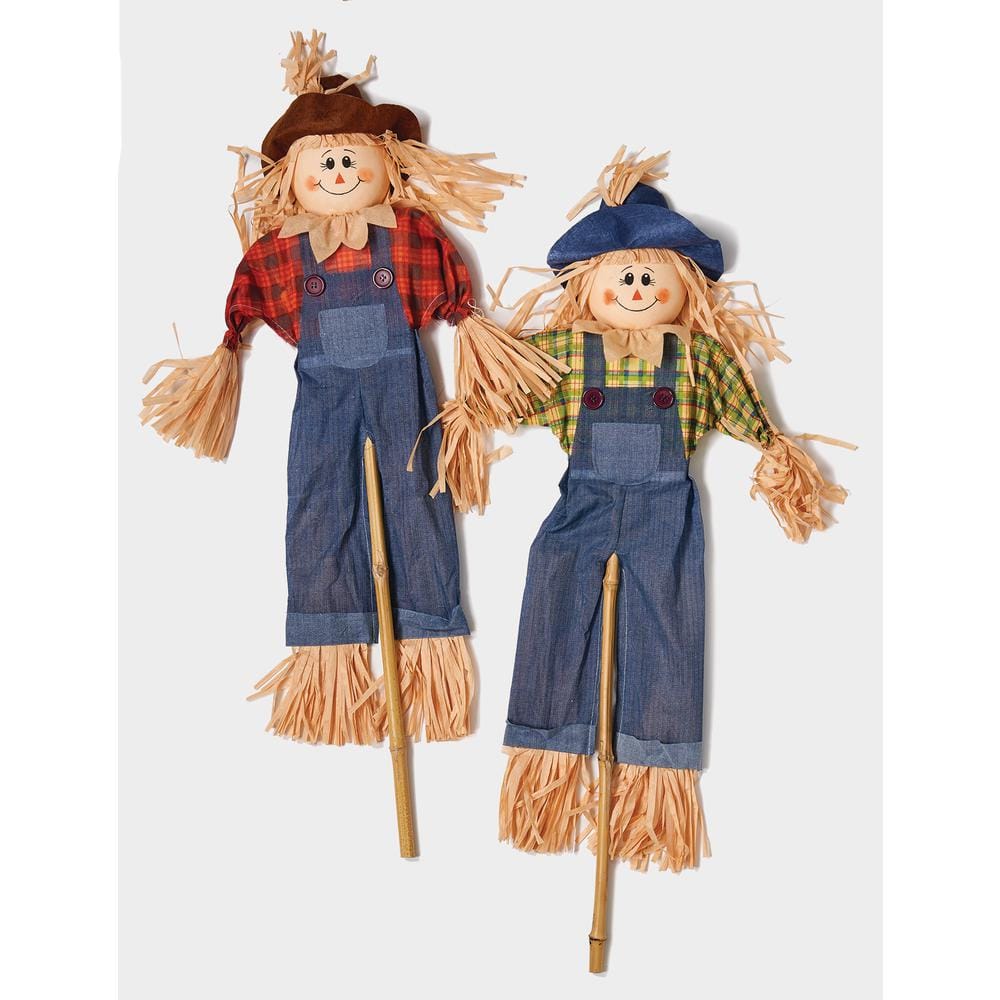 48 in. Scarecrow on Stick (Set of 2) 2238 - The Home Depot