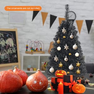 3 ft. Un-lit Black Halloween Tree Artificial Tabletop Christmas Tree