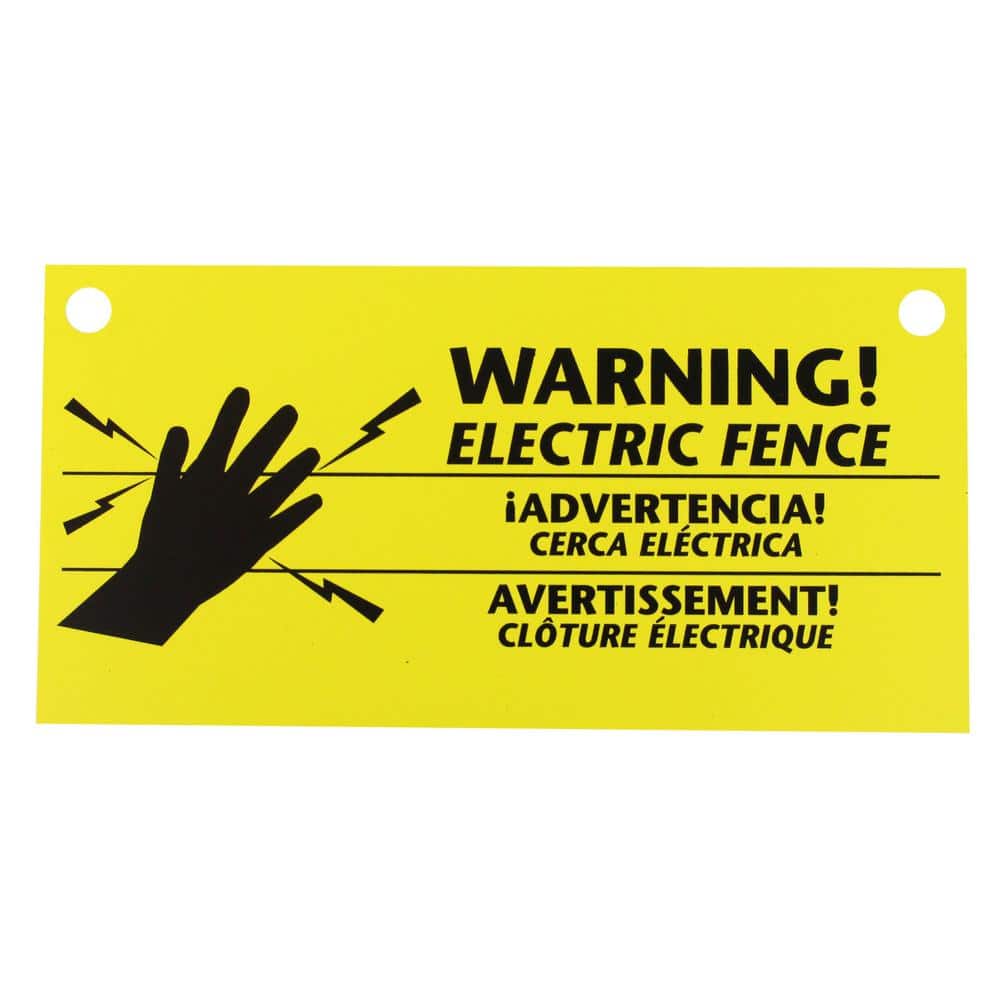 6 Pieces Electric Fence Warning Signs with 12 Pieces Zip Ties 10 x 4 Inch Yellow 