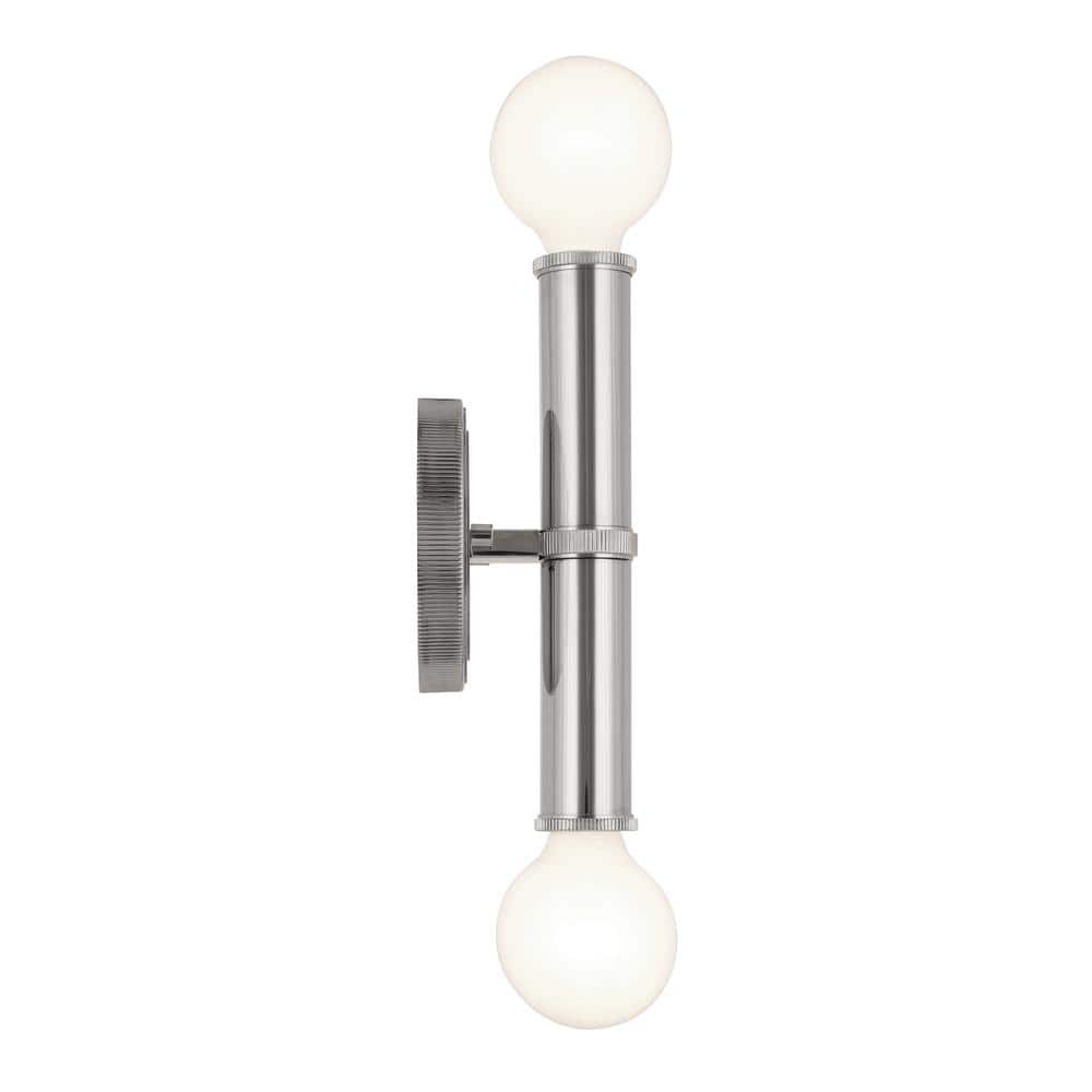 Torche Polished Nickel 2-Light Wall Sconce