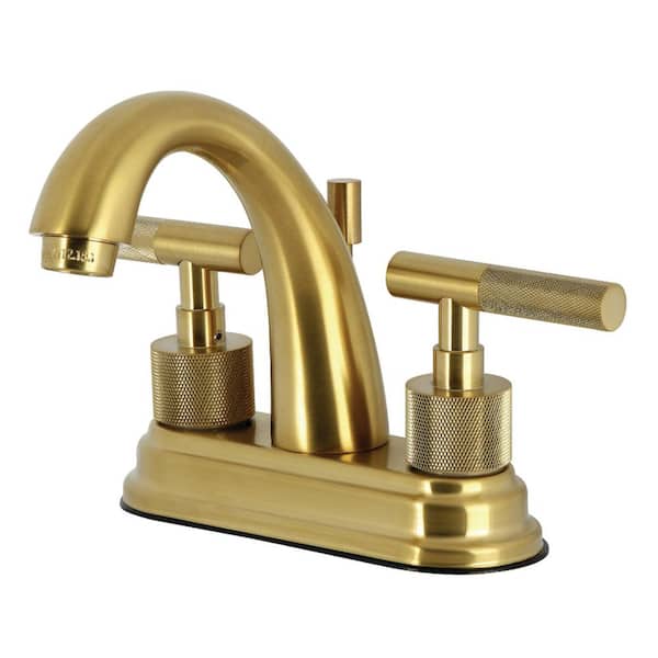 Convergent Deck Mounted 2-Handle 4 in. Centerset Bathroom Sink Faucet with Pop-Up Drain in Brushed Brass