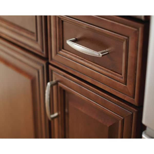 Rope Edged 3-3/4 in. (96 mm) Classic Satin Nickel Cabinet Drawer Bar Pull