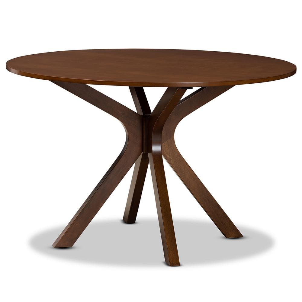 Jana 7-Piece Walnut Brown and Gray Fabric Dining Set