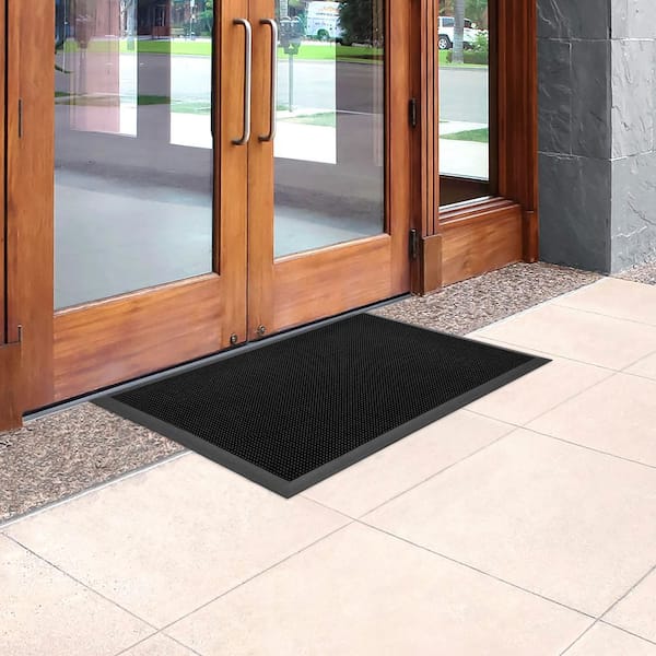 TrafficMaster Black 23.75 in. x 31.5 in. Rubber Non-Slip Indoor