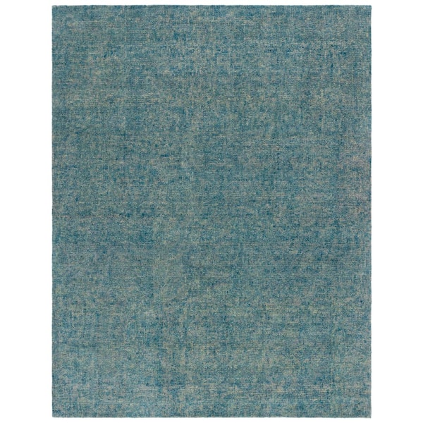 Gabbeh 9 ft. x 12 ft. Light Blue/Beige Solid Area Rug