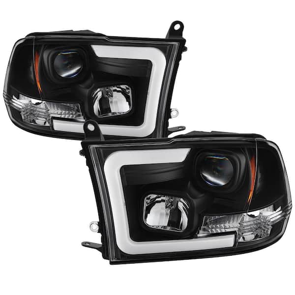 Dodge Ram 1500 09-16 / Ram 2500/3500 10-16 Version 2 Projector Headlights - Halogen Model Only- Light Bar DRL - Black