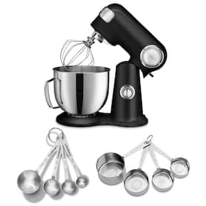 5.5 Qt. 12-Speed Onyx Black Stand Mixer with Bonus Stainless Steel Measuring Cups and Spoons