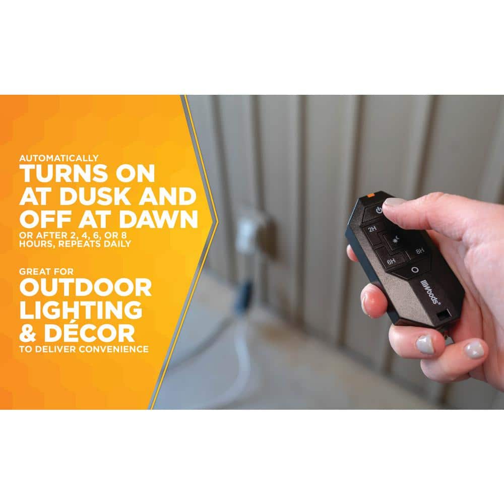Black Outdoor Programmable Lighting Timer with Remote Control