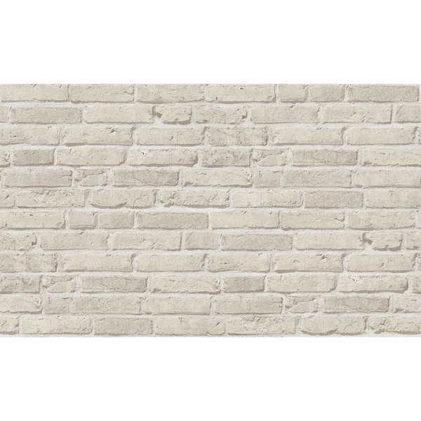 Unbranded Bricks and More Collection White Weathered Brick Wall Matte Finish Vinyl on Non-Woven Non-Pasted Wallpaper Sample