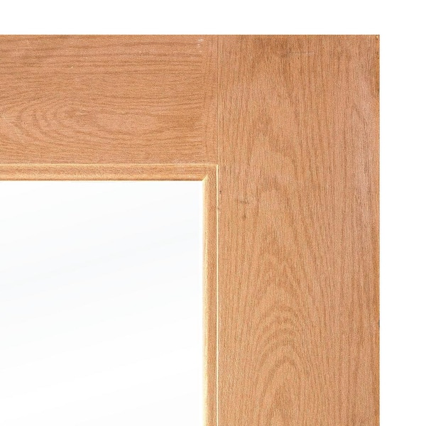 Faux Pivot 36 in. x 80 in. 3-Lite Right-Hand Clear Glass Teak Stain Fiberglass Front Door Kit w/ Quick Assemble Jamb