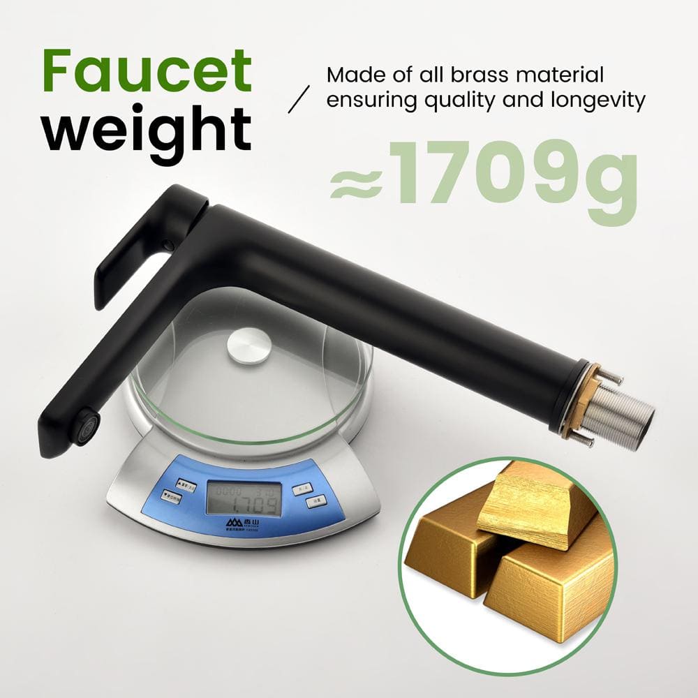 Matte Black Tall Single Handle Bathroom Faucet