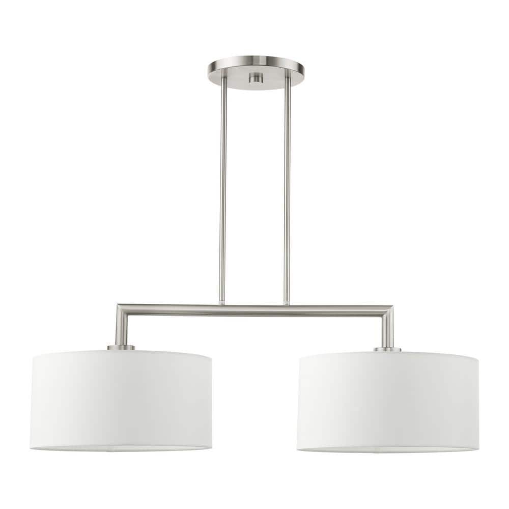 Meridian Brushed Nickel 2-Light Linear Drum Chandelier