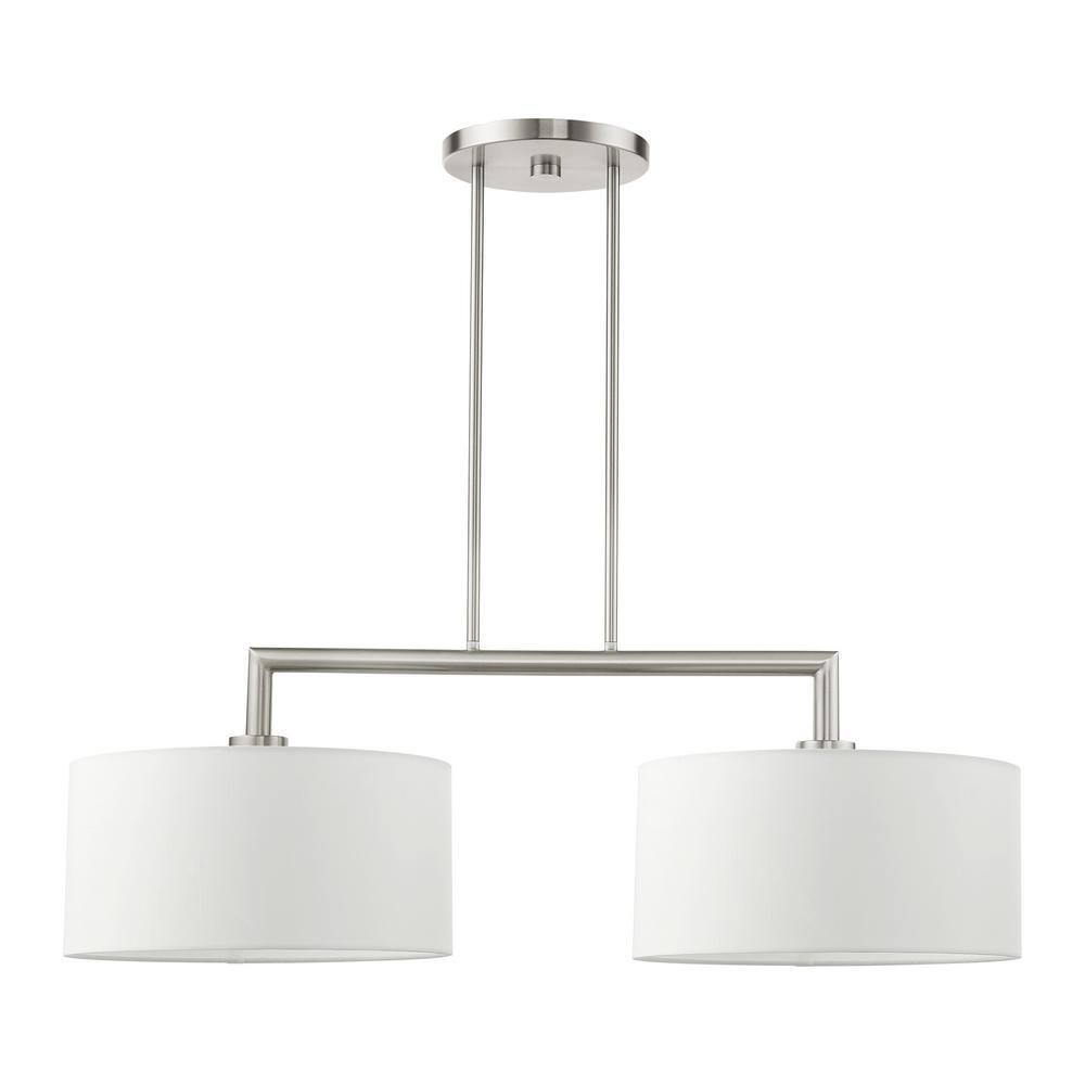 Meridian Brushed Nickel 2-Light Linear Drum Chandelier