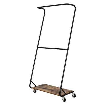 Black Steel Clothes Rack 33.46 in. W x 72.52 in. H