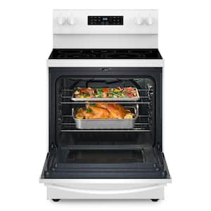 30 in. 5- Element Freestanding Electric Range in White with Air Cooking Technology