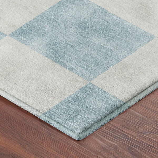 Mayfield Premium Machine Washable Abstract AMF2345 Sky 8 ft. x 10 ft. Area Rug
