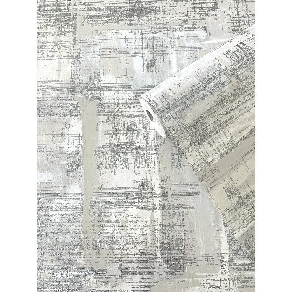 Silver Abstract Metallic Non-pasted Wallpaper Roll