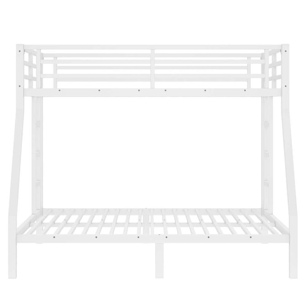 White Metal Twin over Full Bunk Bed with Noise-Free Slats, Under Bed Storage, and Safety Guardrails price history on PriceWatchPro