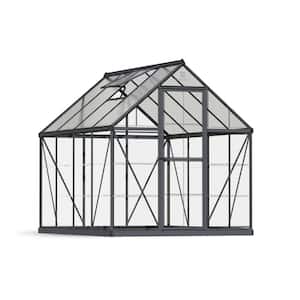 Hybrid 6 ft. x 8 ft. Gray/Clear DIY Greenhouse Kit