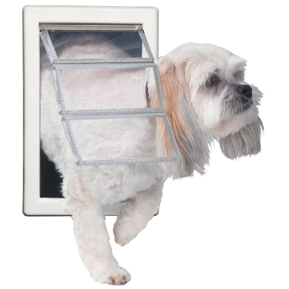 Medium Tan Plastic Pet Door with Lock