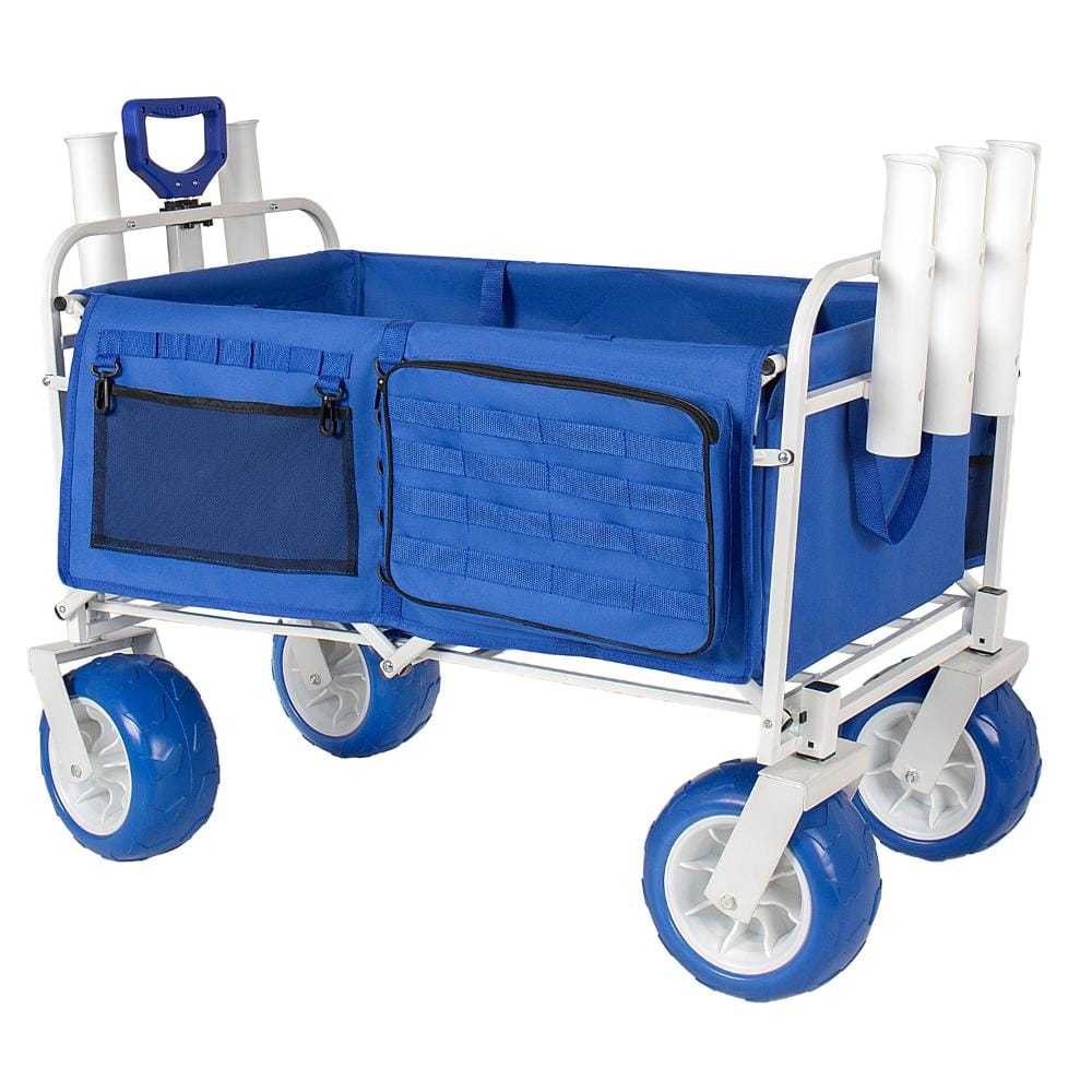 38.5 in Blue Steel Outdoor Serving Cart   with 5 Rod Holders for Beach price history on PriceWatchPro