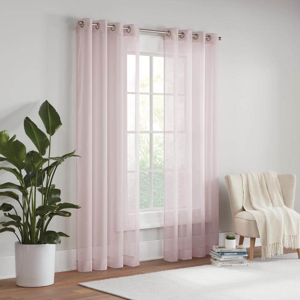 Blush Polyester Grommet Blackout Indoor Window Panel