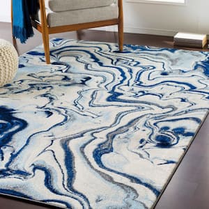 Kathy Navy 5 ft. 3 in. x 7 ft. 3 in. Abstract Area Rug