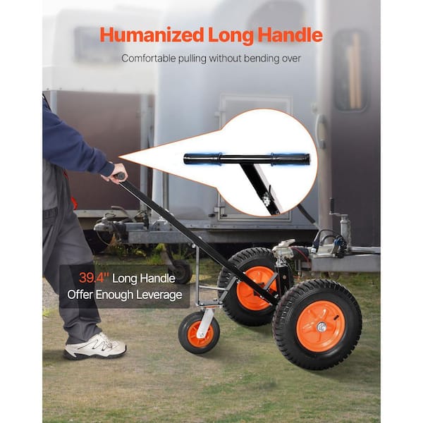 Trailer Dolly, 1200 lbs. Tongue Weight Capacity, Carbon Steel Trailer Hitch Mover w/18 in. and 22 in. Height Adjustable