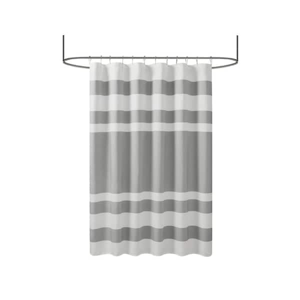 Madison Park Spa Waffle 72 in. x 84 in. Gray Shower Curtain with 3M Treatment