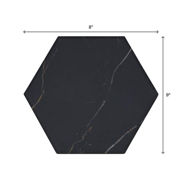 STONE  黒　L Daltile Lexstone Cinder 8 in. x 9 in. Matte Porcelain Hexagon