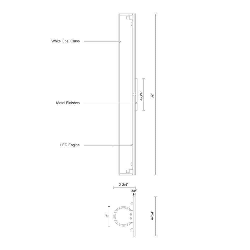 Sleek Brushed Nickel LED Sconce with Dimmable White Opal Glass