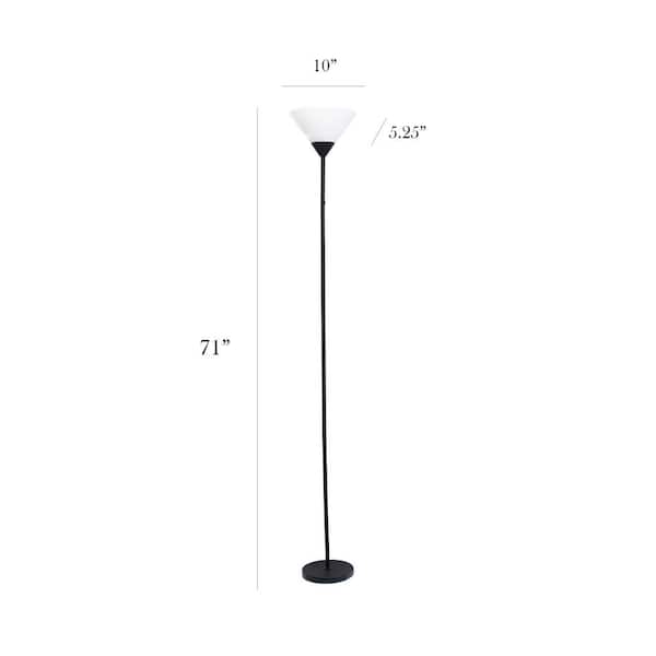Black Stick Torchiere Floor Lamp, Led Torchiere Floor Lamp Home Depot
