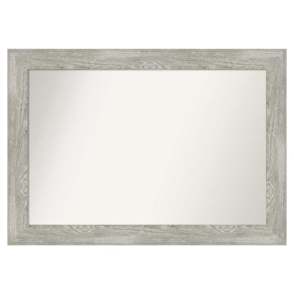 Amanti Art Dove Greywash 44 in. x 31 in. Custom Non-Beveled Distressed Recyled Polystyrene Bathroom Vanity Wall Mirror