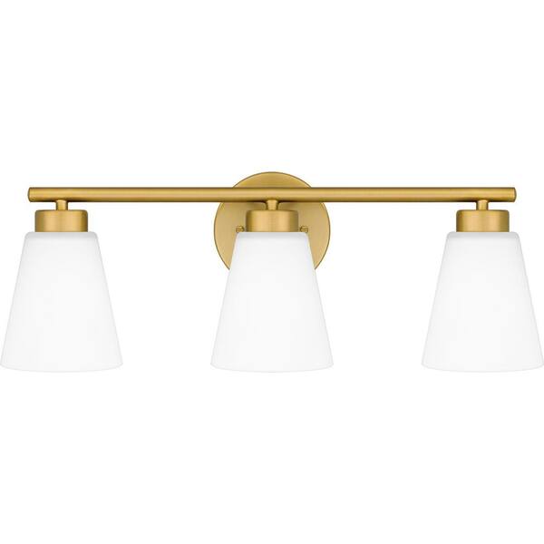 Hampton Bay Eastburn 22 in. 3Light Gold Vanity Light with Frosted