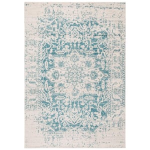 Madison Teal/Ivory 4 ft. x 6 ft. Geometric Area Rug