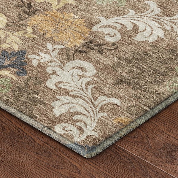 Mayfield Premium Machine Washable Abstract AMF2544 Brown 2 ft. x 3 ft. Accent Rug