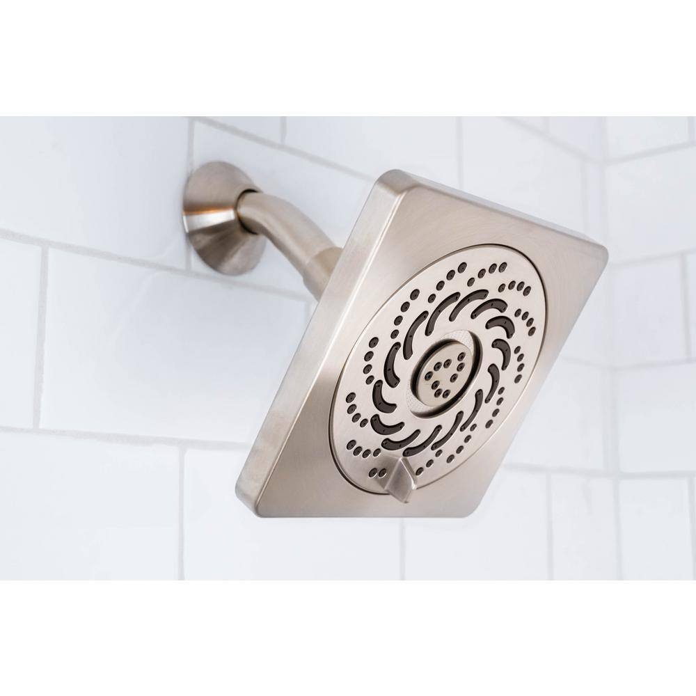 Polished Chrome Square Multifunction Wall Mounted Shower Head